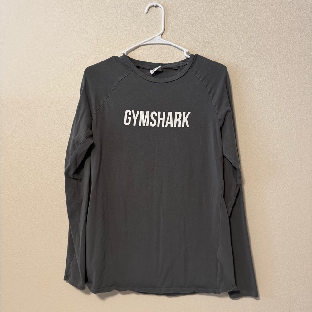 Gymshark Gray Long Sleeve Tee with White Logo